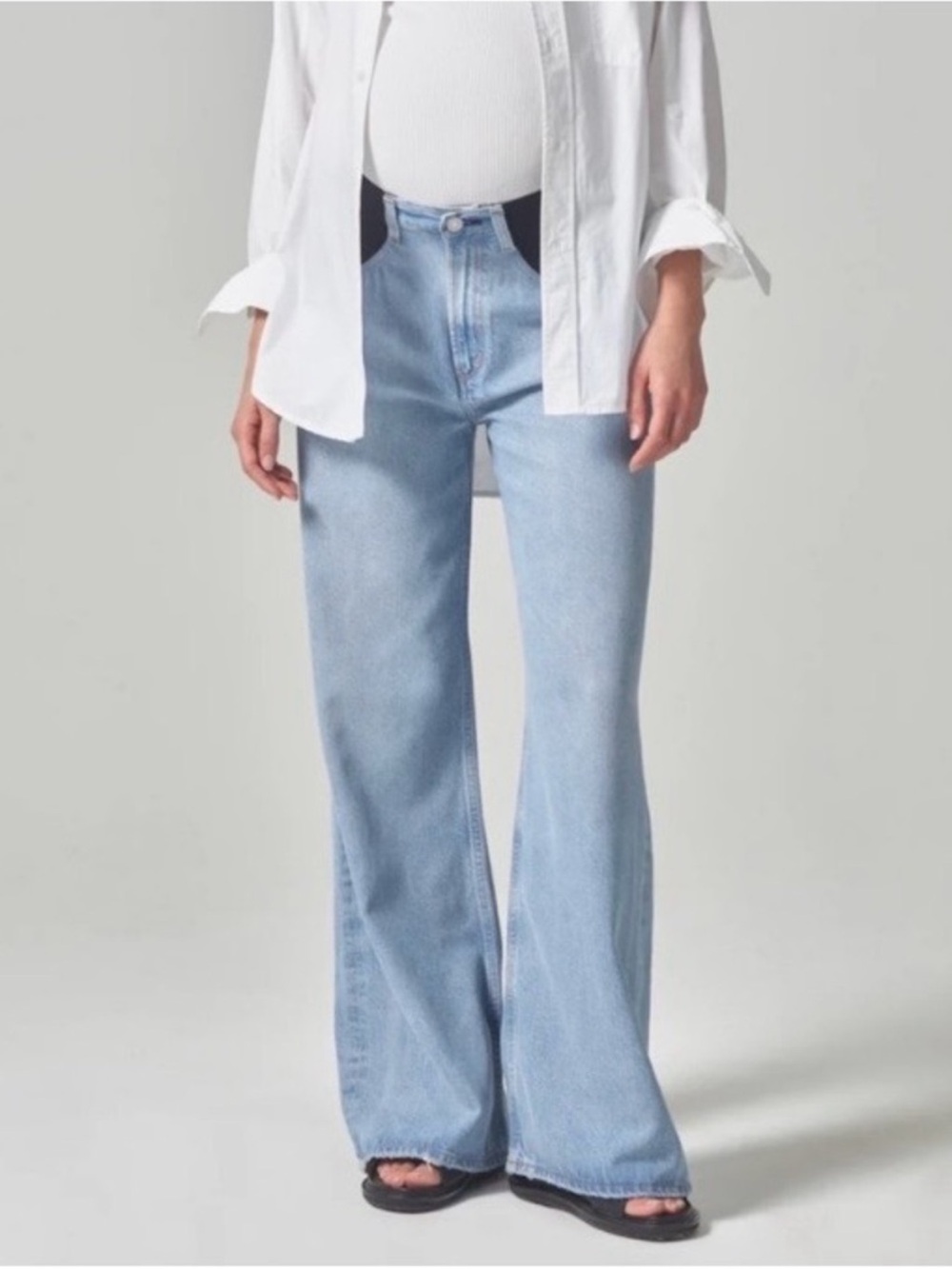 Citizens of Humanity Maternity Paloma Wide Leg Size 28 Light Wash Blue